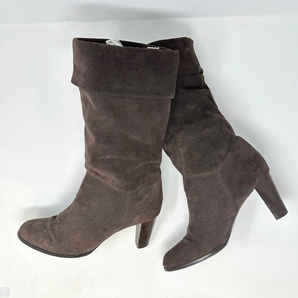 Ann Taylor Loft Suede Fold Over Slouchy‎ Brown Boots 9